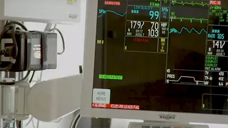 Video: a computer monitor with a heart rate monitor on top of it