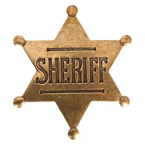 a sheriff badge is shown on a white background